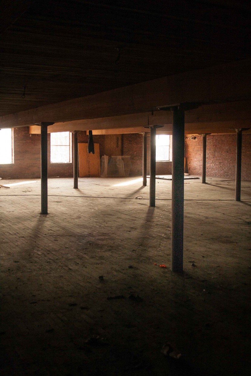 Mill Number 12 Annex in Manchester, New Hampshire, where Longleaf Lumber reclaimed maple flooring and Heart Pine beams.