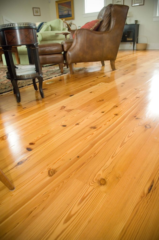 Reclaimed #3 Rustic Flatsawn Reclaimed Heart Pine Flooring ~ Private Residence