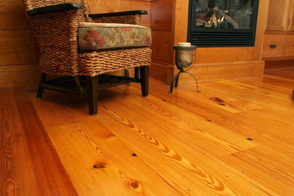 #2 Select Reclaimed Heart Pine Flooring ~ Private Residence, New Hampshire