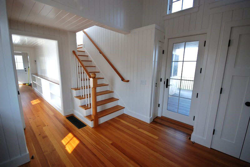 Reclaimed #1 Vertical Grain Heart Pine Flooring & Treads ~ Nantucket Private Residence