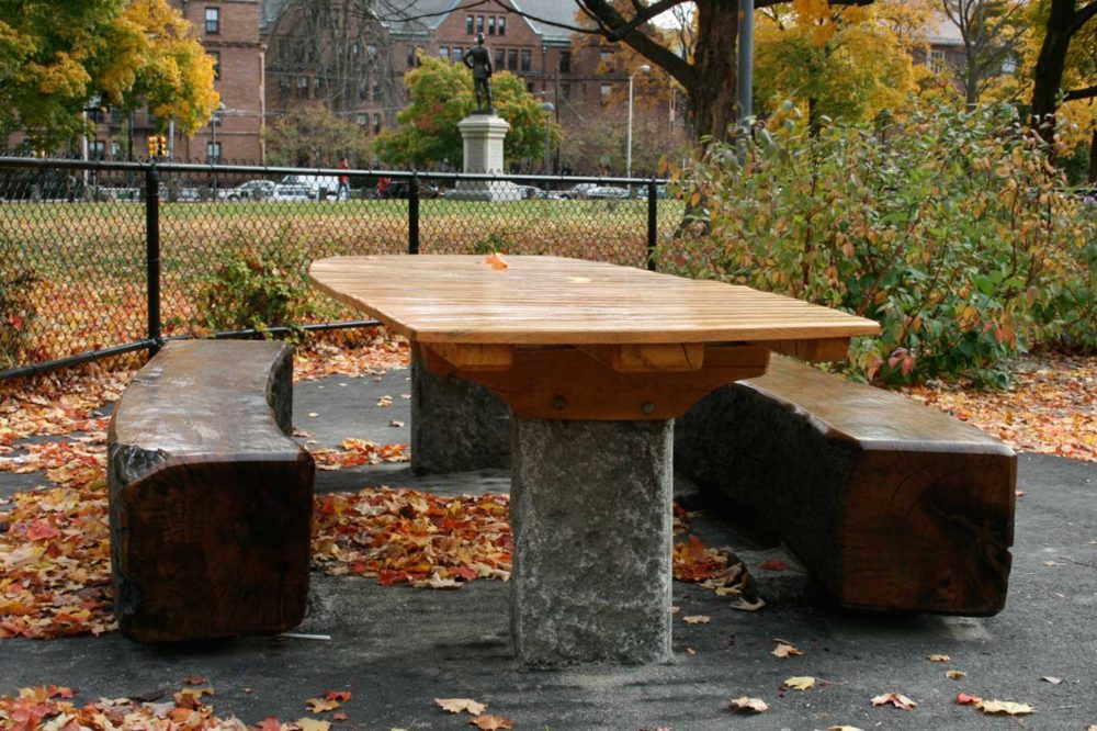 Reclaimed Southern Live Oak Benches ~ Cambridge Common, Massachusetts