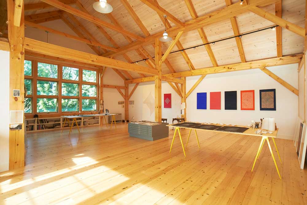 Reclaimed Bright Spruce Flooring ~ Artist's Studio, Yarmouth, Maine