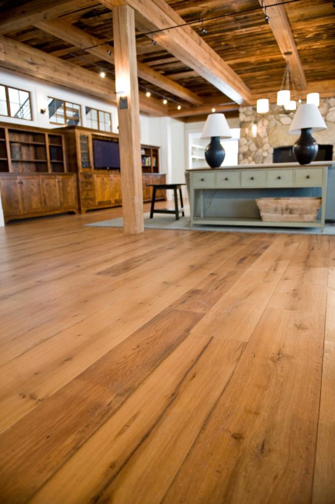 Reclaimed Wide Plank White Oak Flooring ~ Maine Private Residence