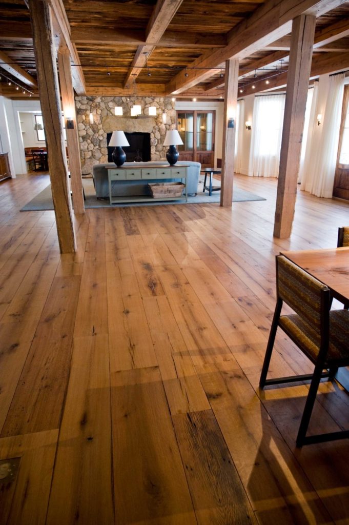 Reclaimed Wide Plank White Oak Flooring ~ Maine Private Residence