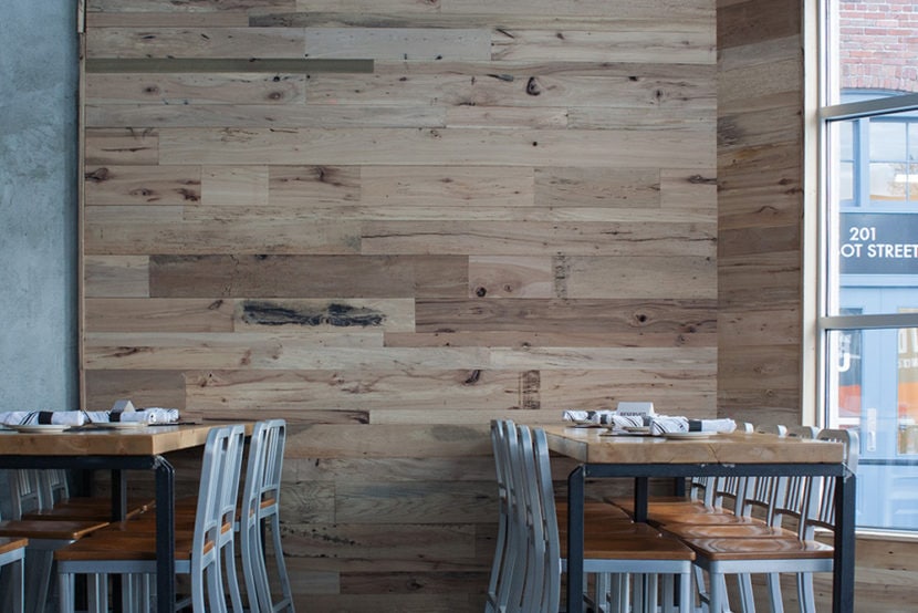 Reclaimed Oak Wood Paneling Restaurant MA
