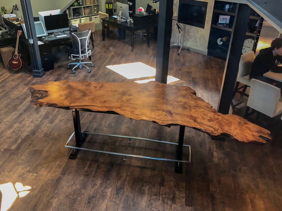 Salvaged Redwood Conference Table For Business