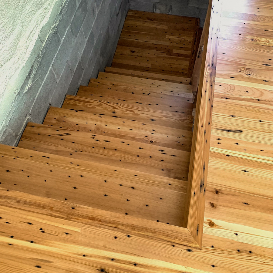 Reclaimed Heart Pine Naily Grade Stair Treads