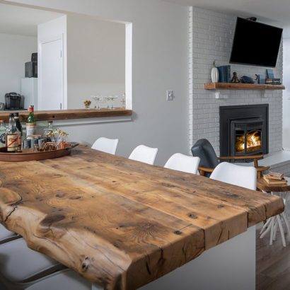 Longleaf Lumber Commercial Reclaimed Wood Projects Gallery Coastal Maine Hotel With Reclaimed Hemlock Counters Island Tops Shelving And Mantles