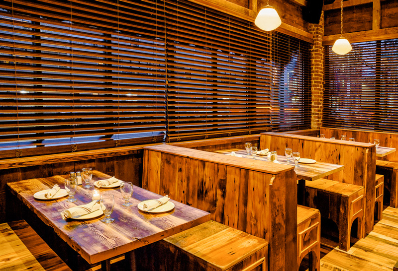 Reclaimed Wood Tables In Charlestown, MA Restaurant