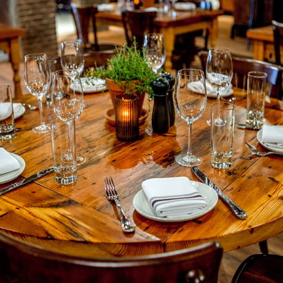 Reclaimed Hard Pine Restaurant Tables