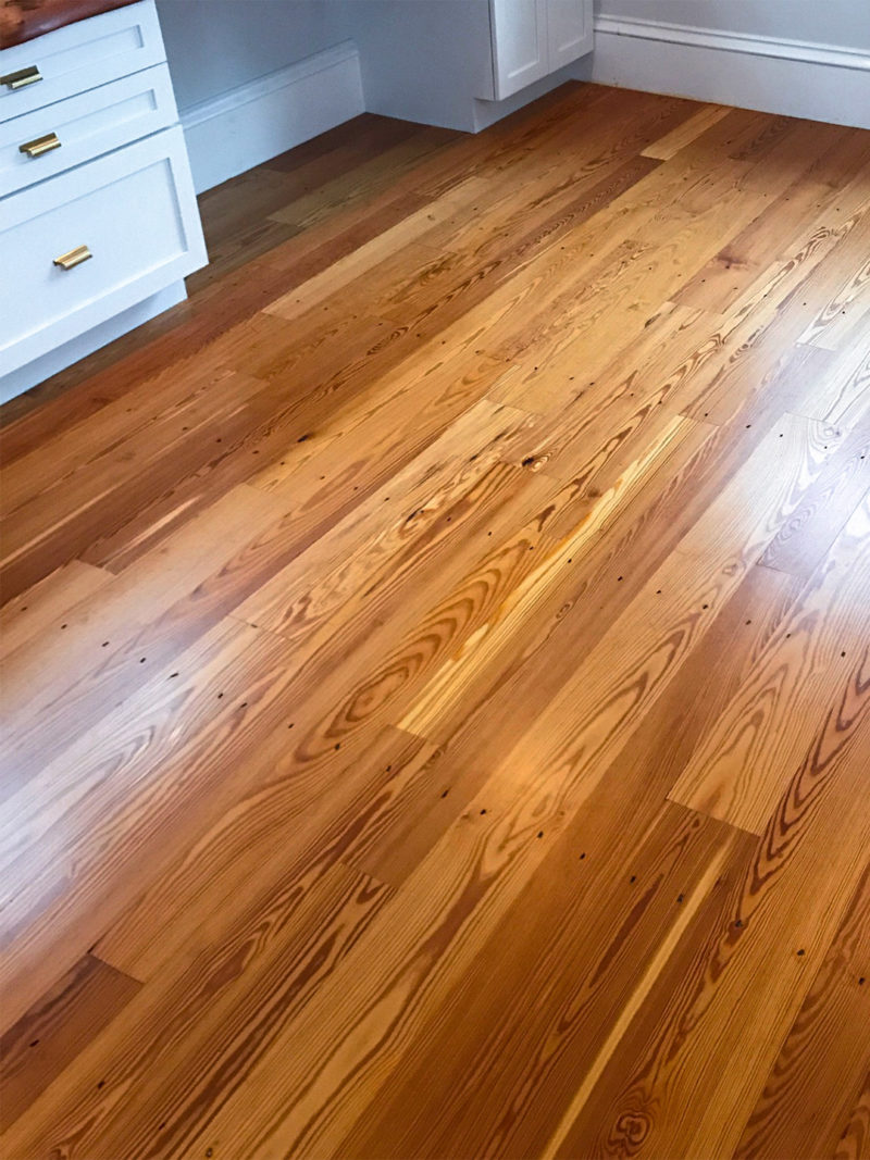 Reclaimed Heart Pine Flooring In Home Office