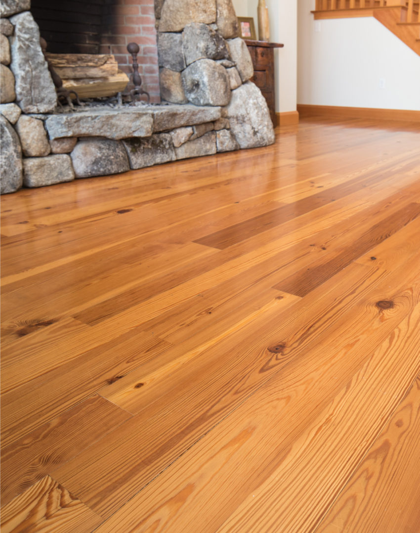 Select Flatsawn Grade Reclaimed Heart Pine Flooring