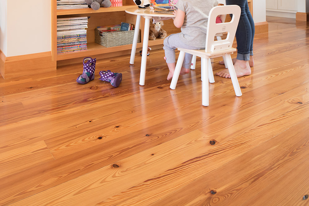 Select #2 Flatsawn Reclaimed Heart Pine Flooring