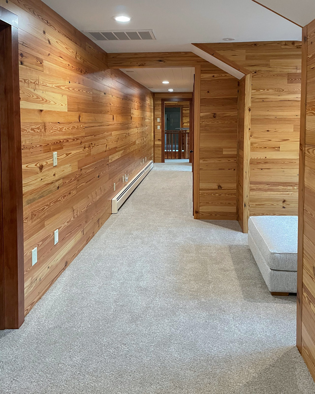 Reclaimed Heart Pine Paneling in Private Home