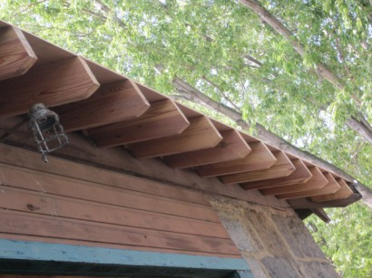 Donated Heart Pine Rafters for Magazine Beach Powder House