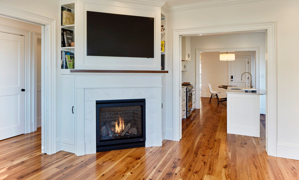 Reclaimed Hickory Flooring in Cambridge, MA Home