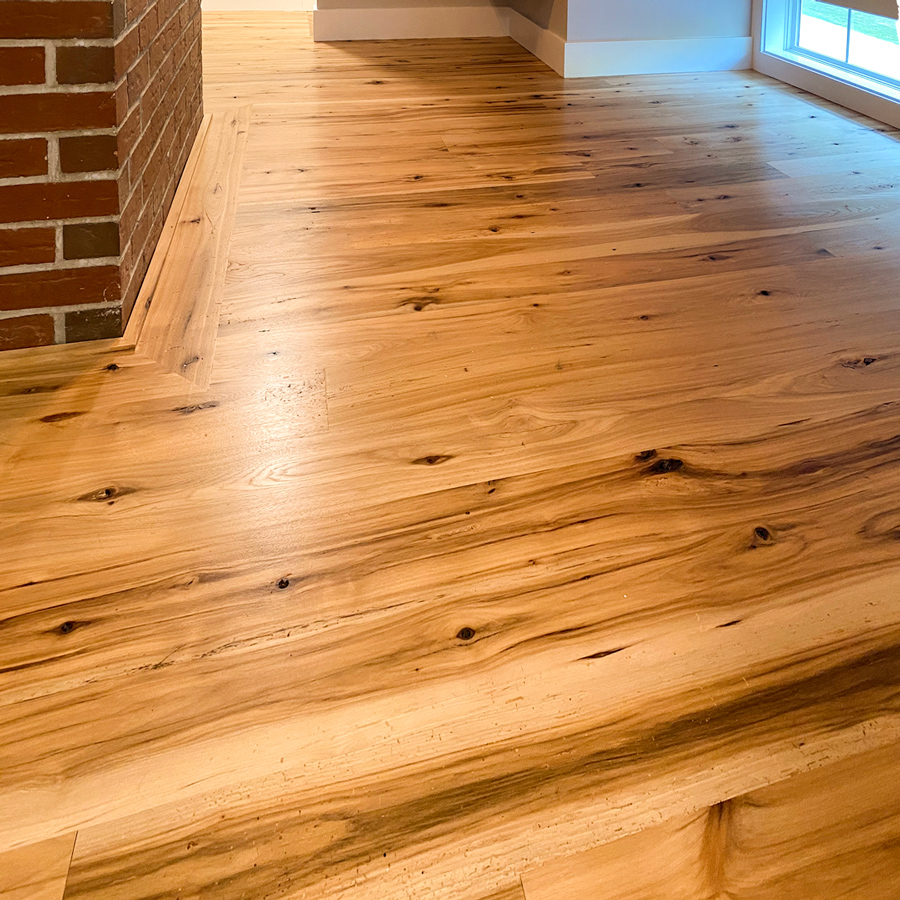 Reclaimed Hickory Flooring in Private Home