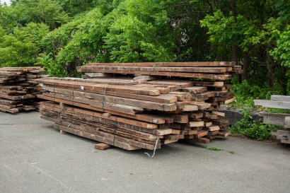 Reclaimed joists salvaged from Boston's Hooper Mansion.