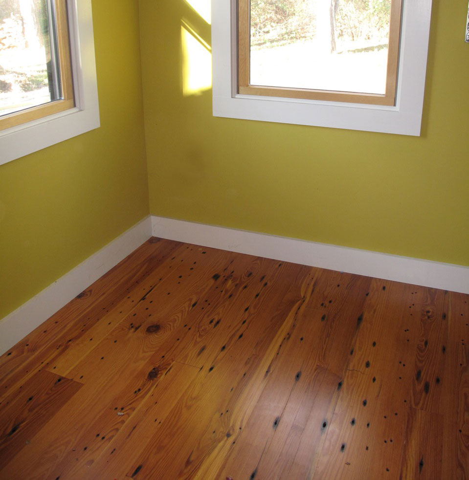 Reclaimed Naily Buckshot Heart Pine Flooring ~ Private Residence