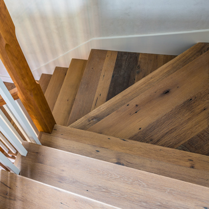 Reclaimed Oak Stair Treads in Private Home