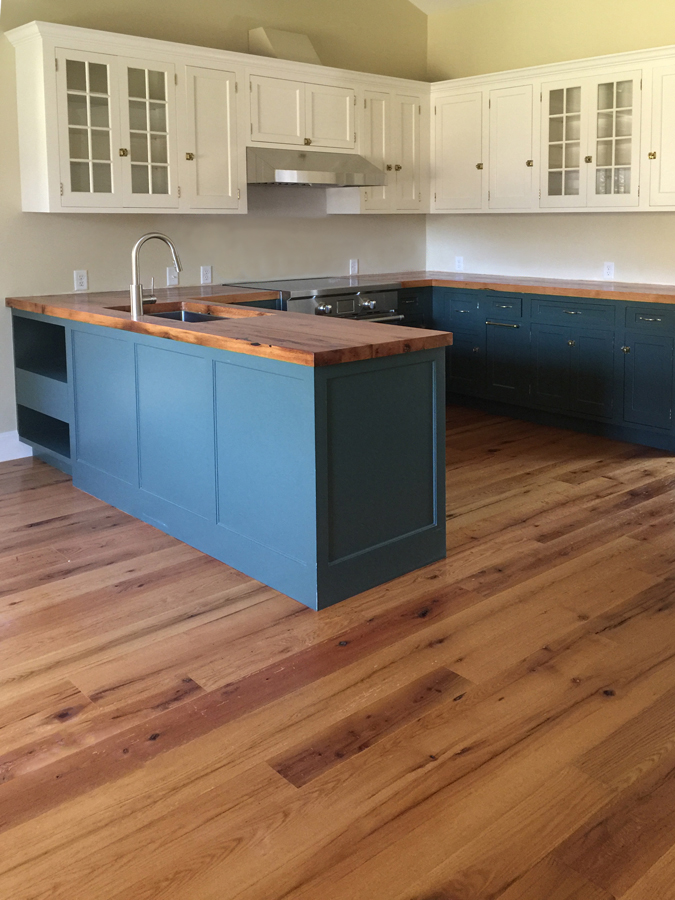 Reclaimed Red Oak Flooring and Counters in Private Home