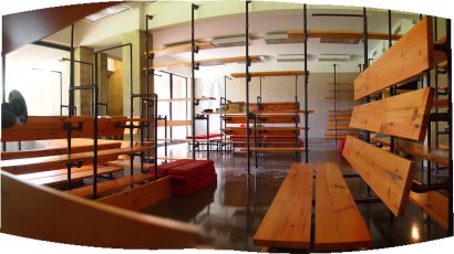 Reclaimed White Wood Benches & Shelving Hampshire College