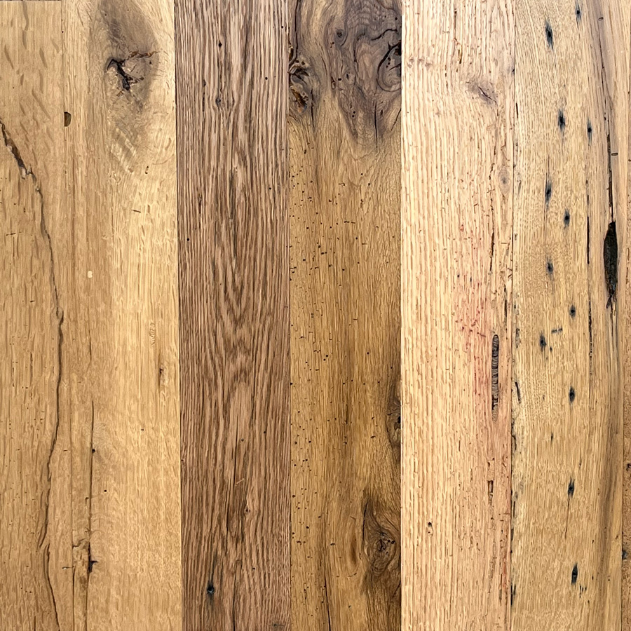 Rustic Oak Reclaimed Wood Paneling. Water-Based Finish.