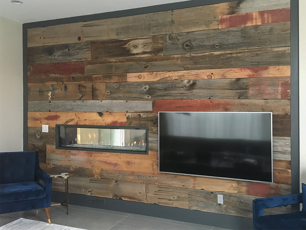 Salvaged Barn Board Wall Paneling In Private Home