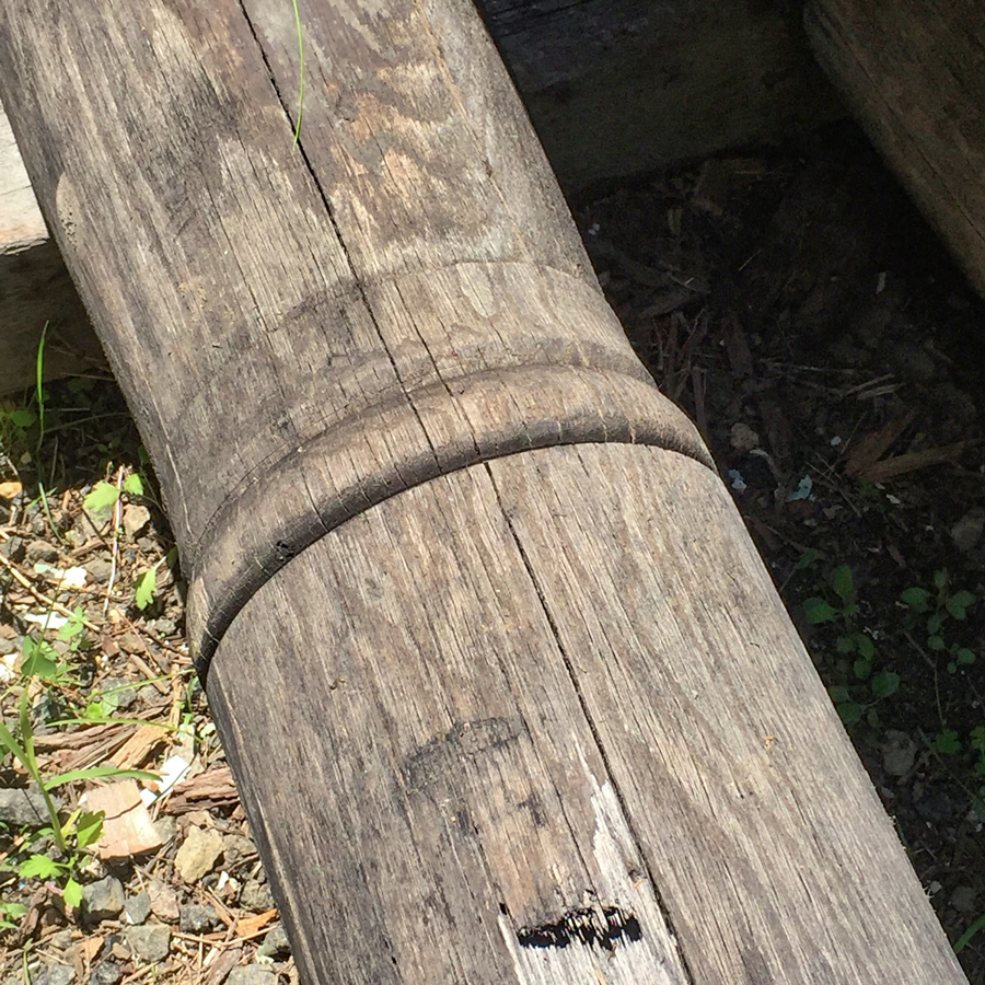 Salvaged Oak Column Detail