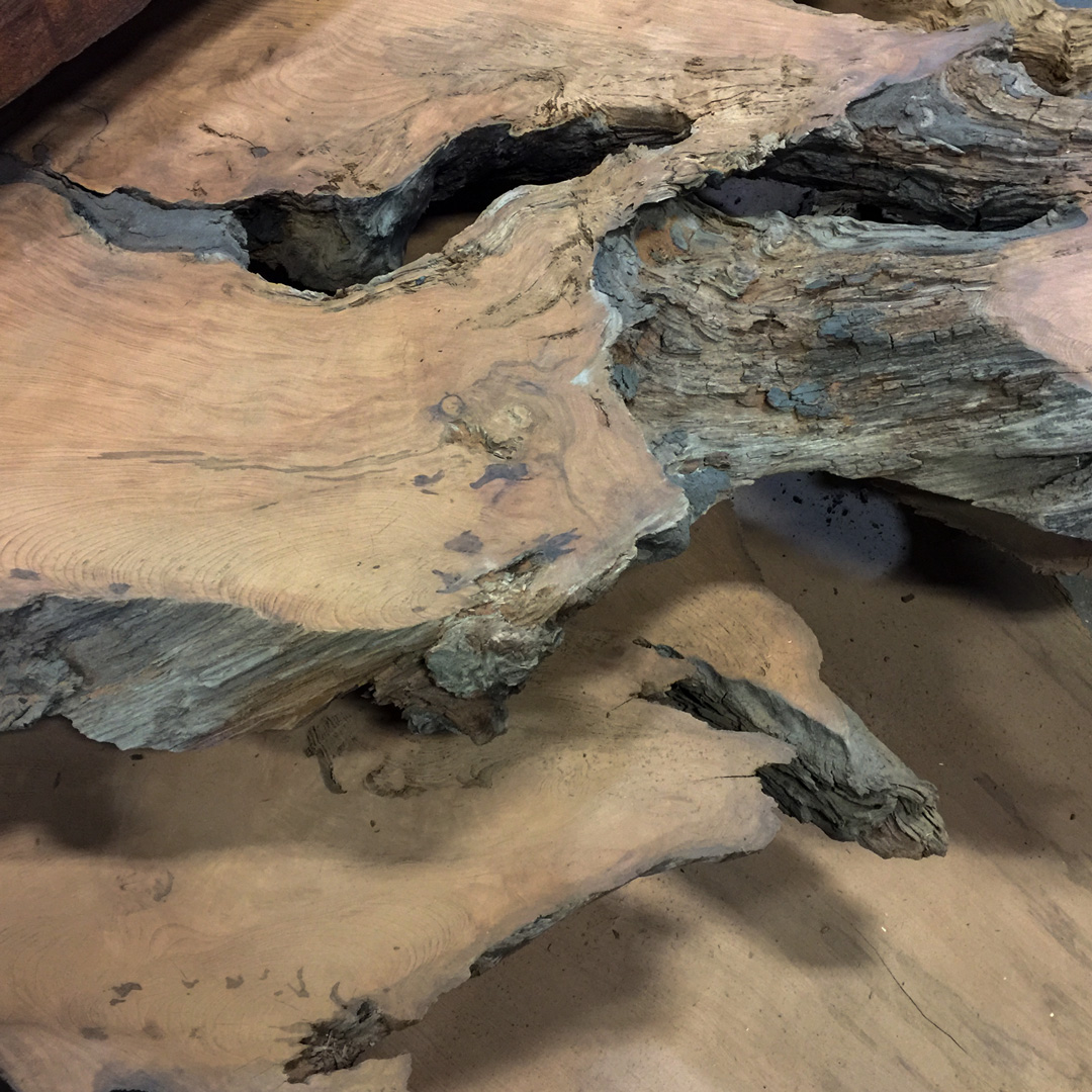 Salvaged Redwood Slabs