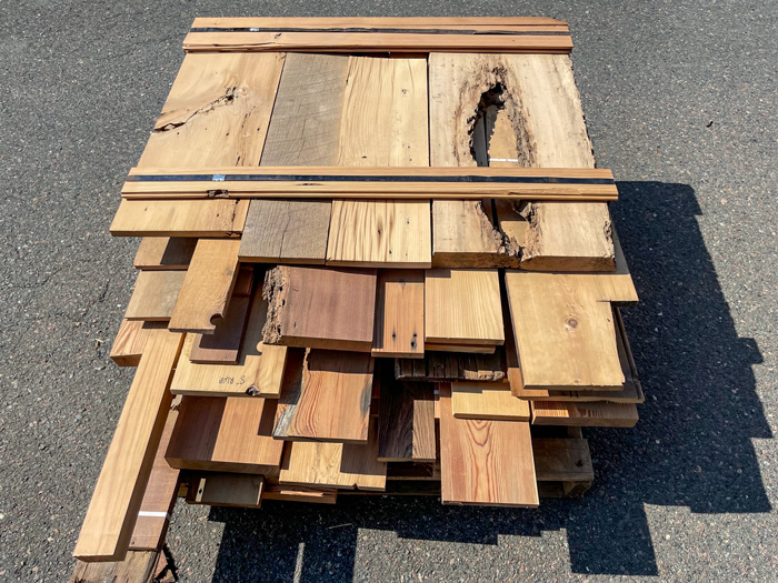 Reclaimed Lumber Mixed Species and Dimensions Skid